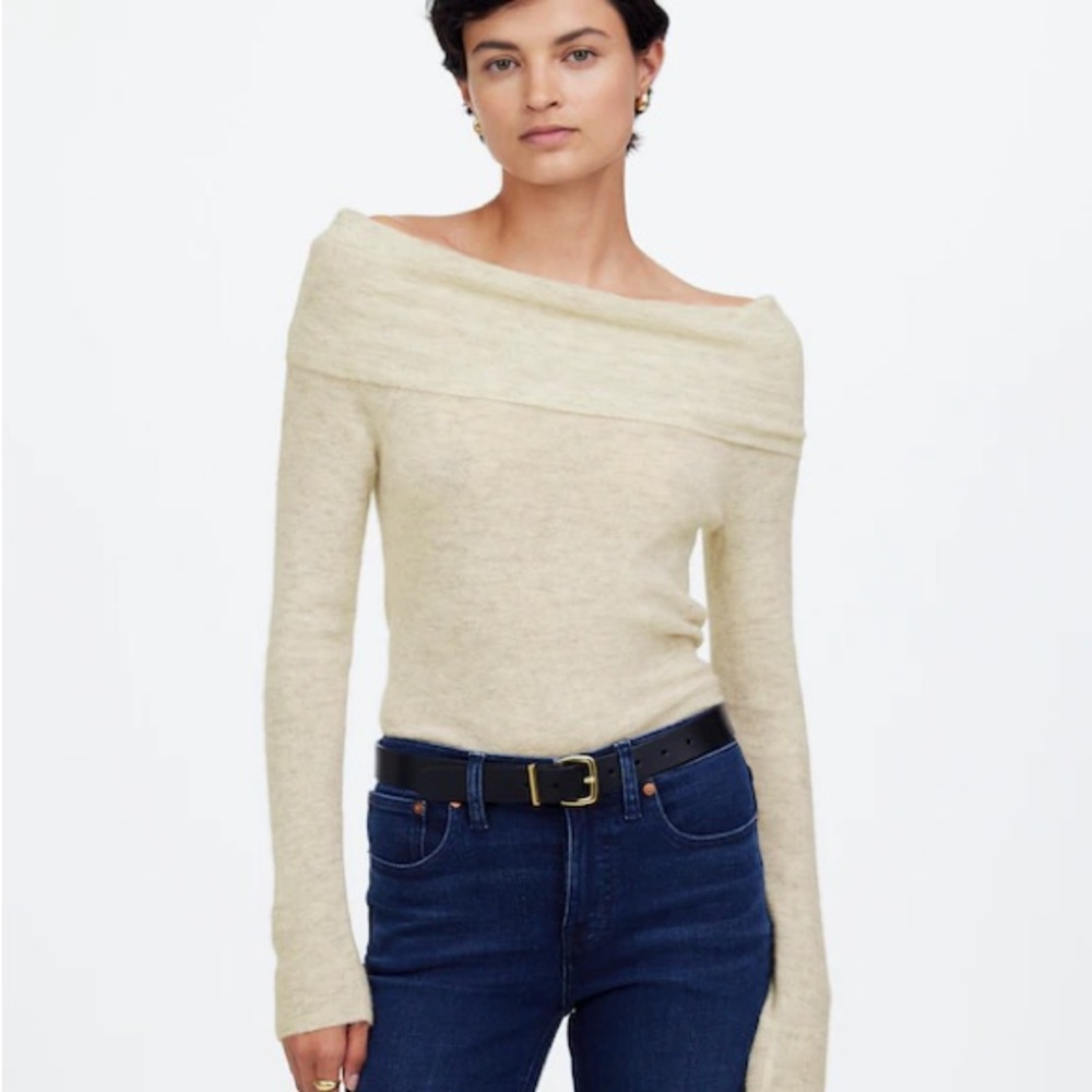 Madewell Alpaca Blend Off-Shoulder Sweater